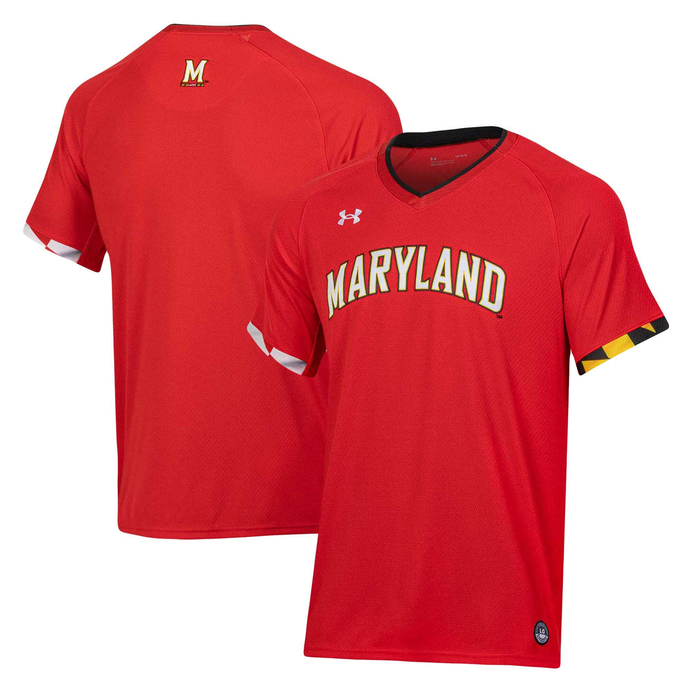 Under Armour Red Maryland Terrapins Softball V-Neck Jersey