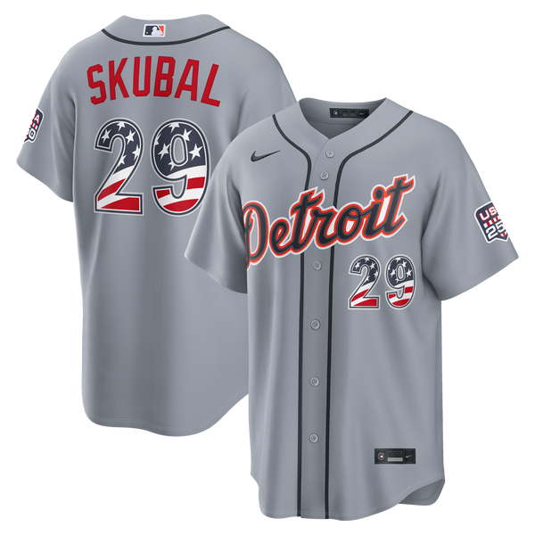 Fourth of July Detroit Tigers Tarik Skubal Nike Gray USA 250 Stadium Jersey