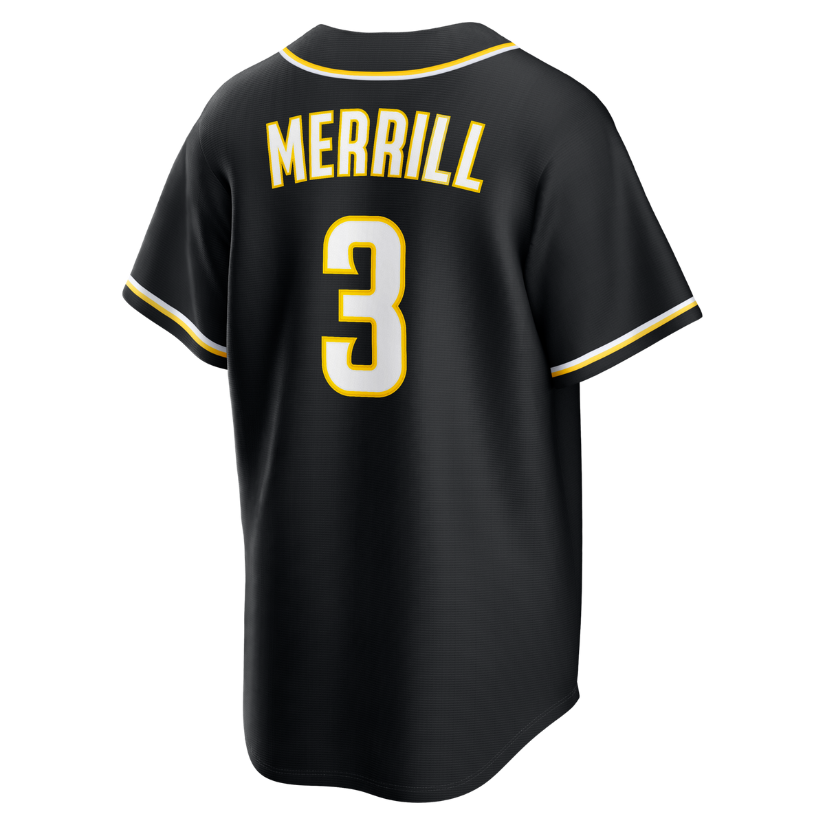 San Diego Padres Jackson Merrill Fashion Replica Black Out Jersey