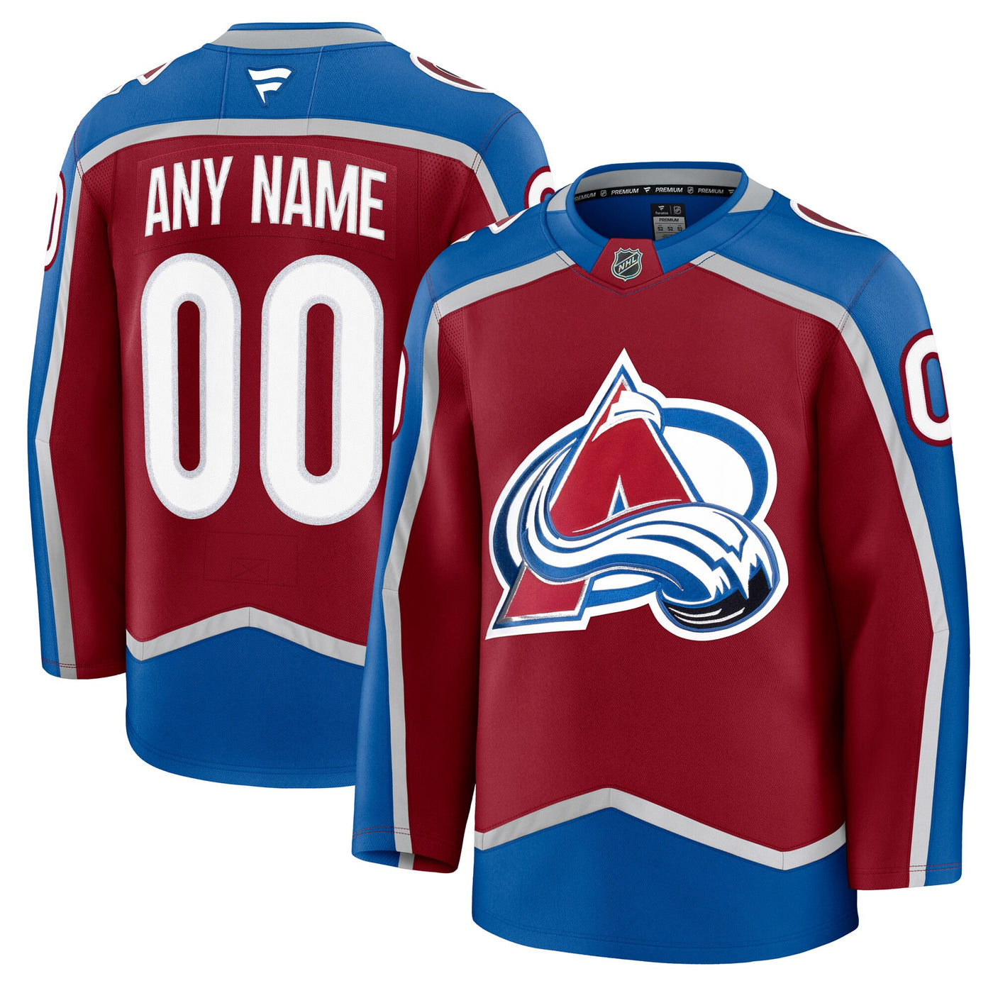 Colorado Avalanche Fanatics Burgundy Home Premium Custom Jersey