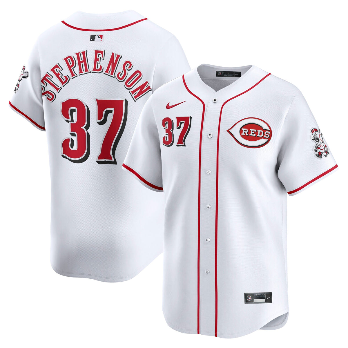 Cincinnati Reds Tyler Stephenson White Home Limited Player Jersey