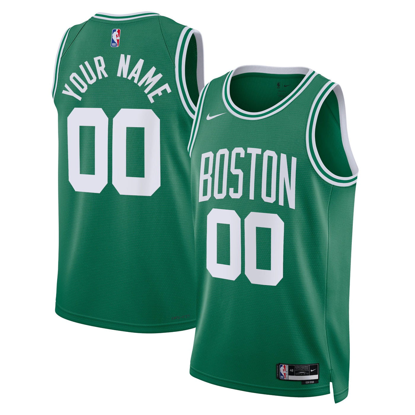 Boston Celtics Nike Icon Edition Swingman Jersey - Kelly Green - Custom