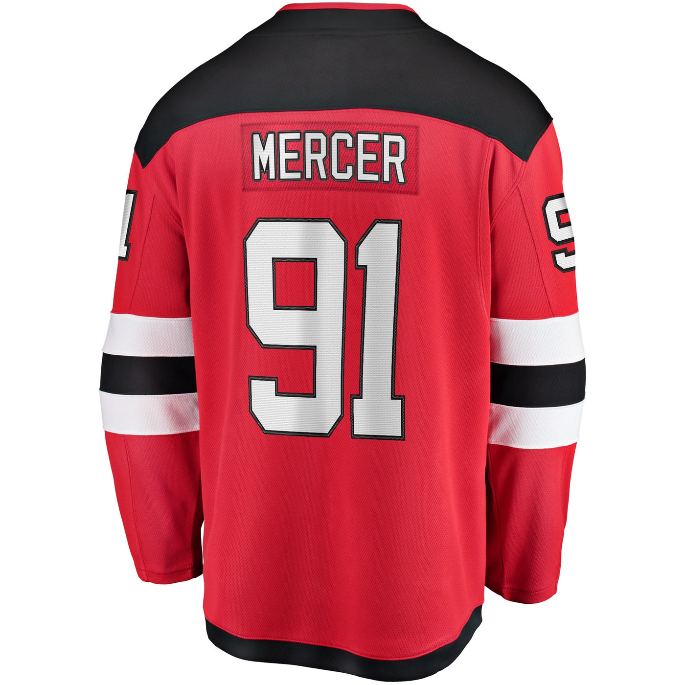 New Jersey Devils Dawson Mercer Fanatics Red Home Breakaway Jersey