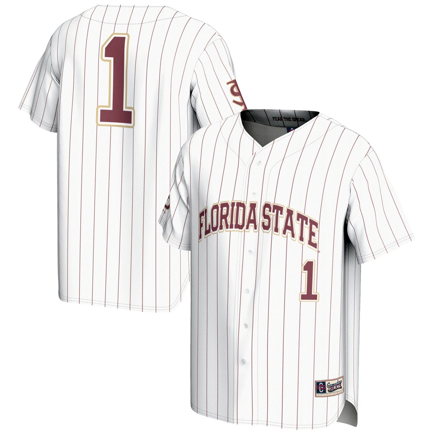 GameDay Greats #1 White Florida State Seminoles Lightweight Baseball Jersey
