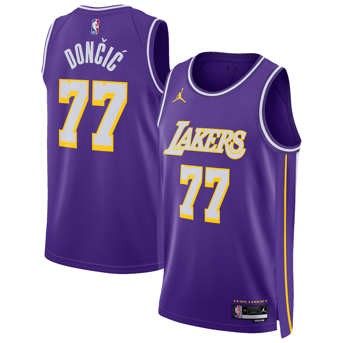 Los Angeles Lakers Jordan Brand Statement Edition Swingman Jersey - Purple - Luka Doncic -
