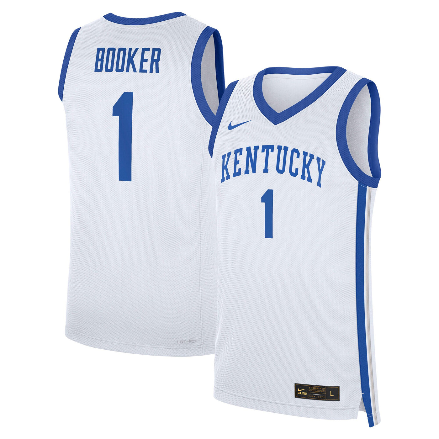 Nike Devin Booker White Kentucky Wildcats Performance Replica Basketball Jersey