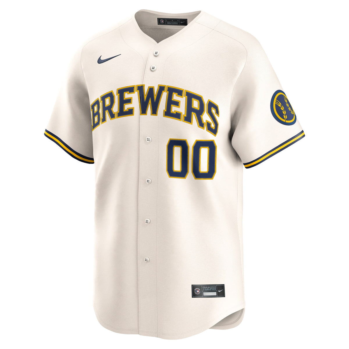 Milwaukee Brewers Cream Home Limited Custom Jersey