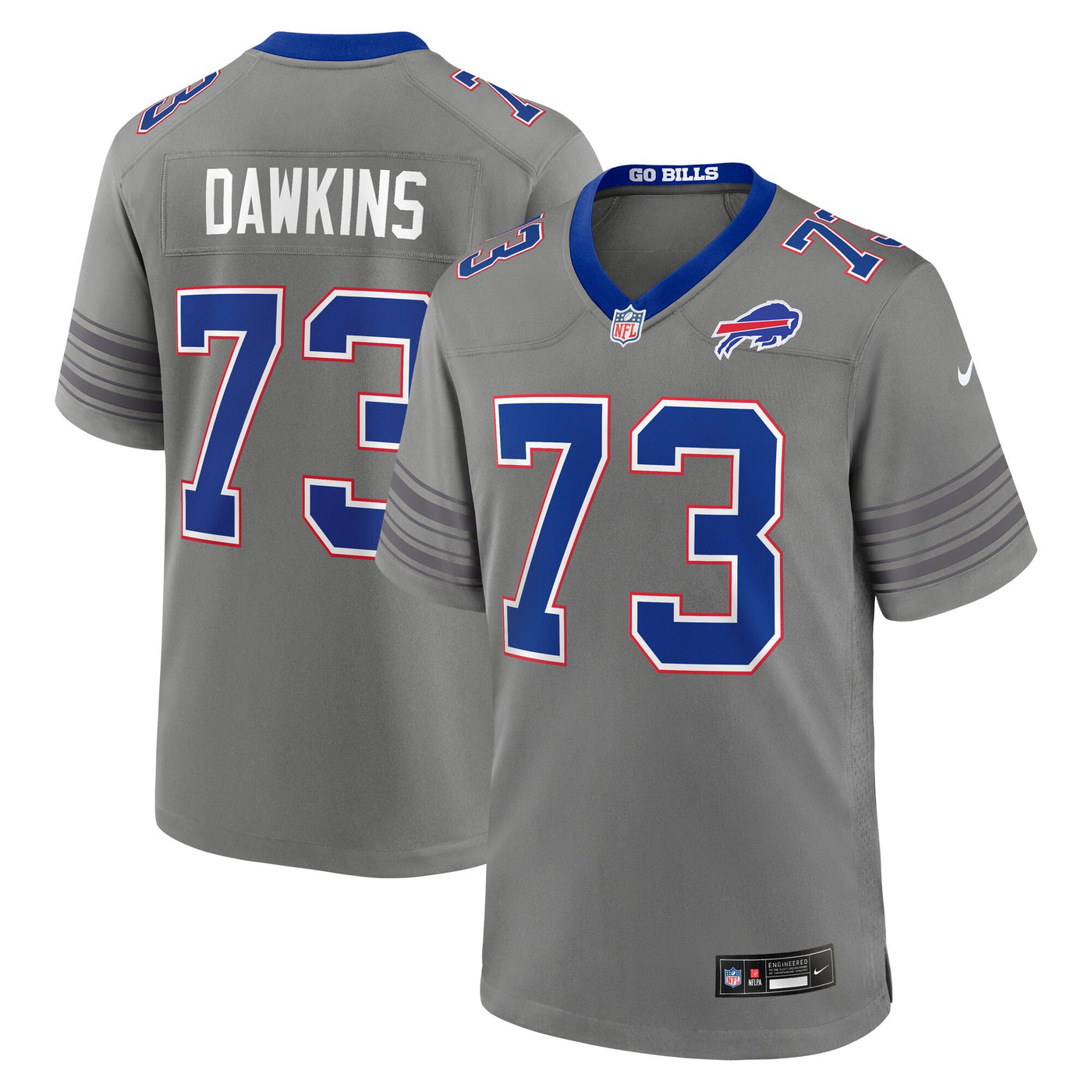 Buffalo Bills Dion Dawkins Nike Gray Nickel City Game Jersey