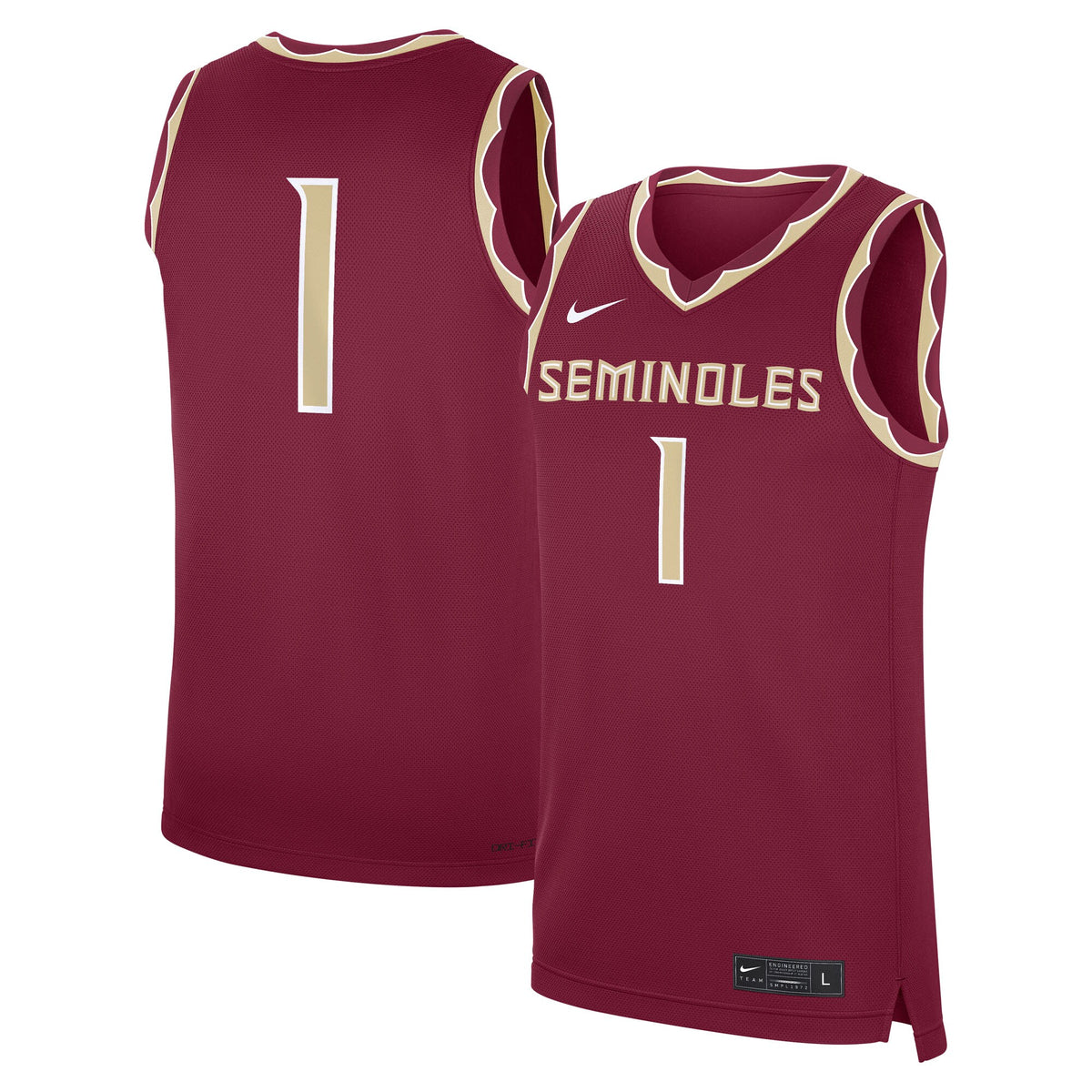 #1 Florida State Seminoles Road Replica Jersey - Garnet