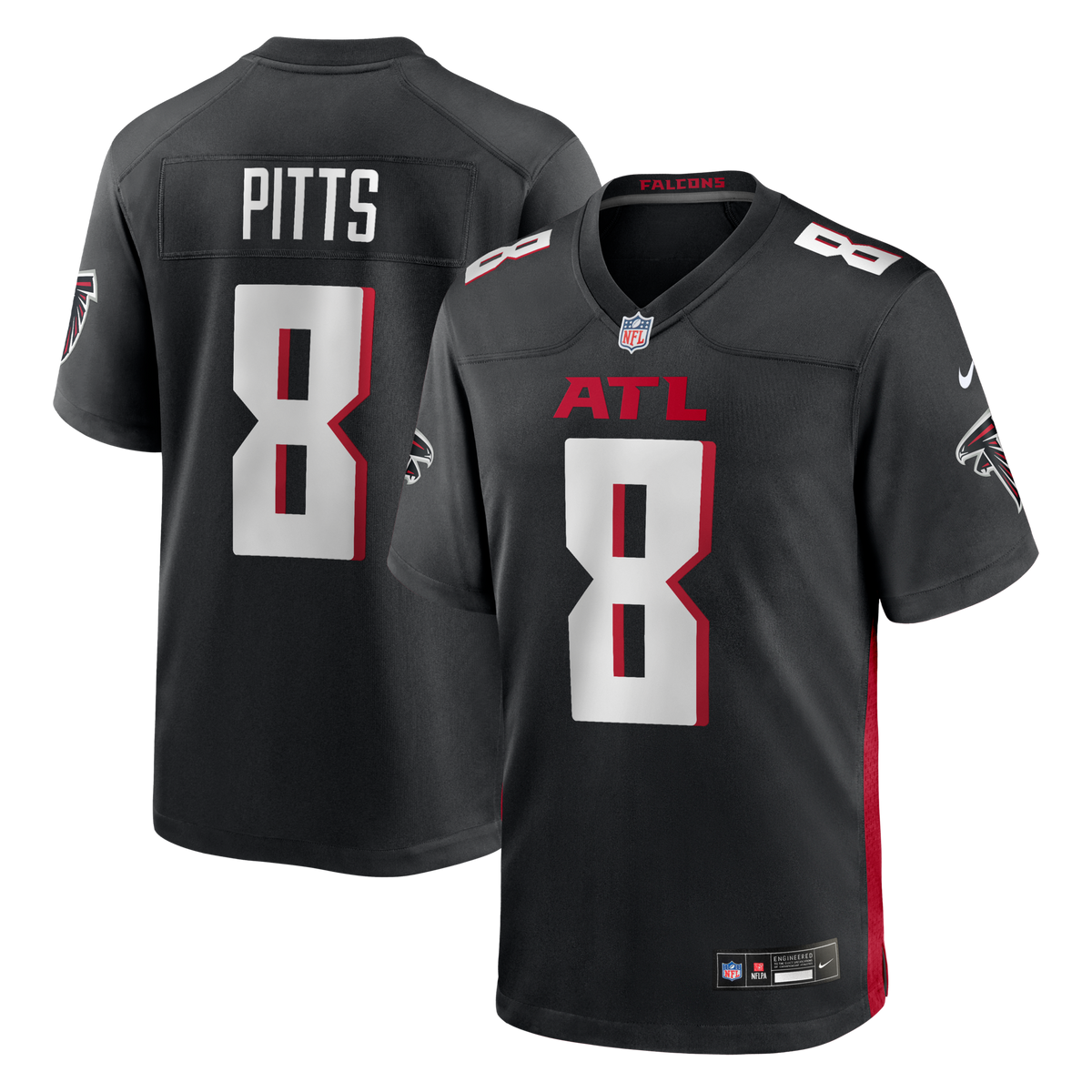 Atlanta Falcons Kyle Pitts Black Game Jersey