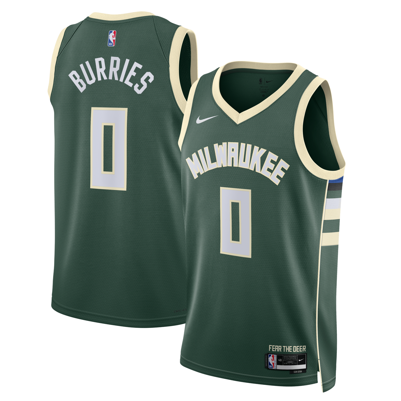 Milwaukee Bucks Nike Icon Swingman Jersey - Green - Brayden Burries