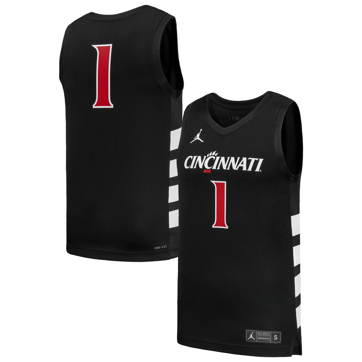 #1 Cincinnati Bearcats Replica Basketball Jersey - Black