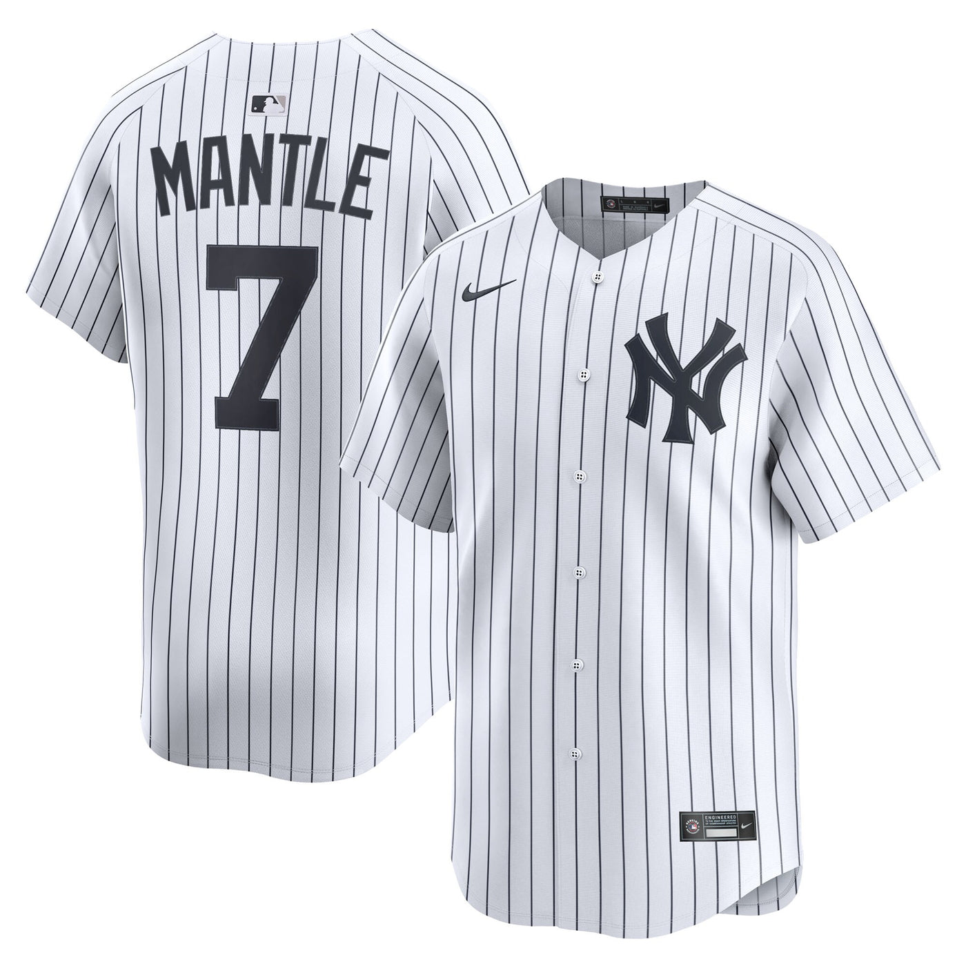 New York Yankees Mickey Mantle Nike White Home Limited Player Jersey