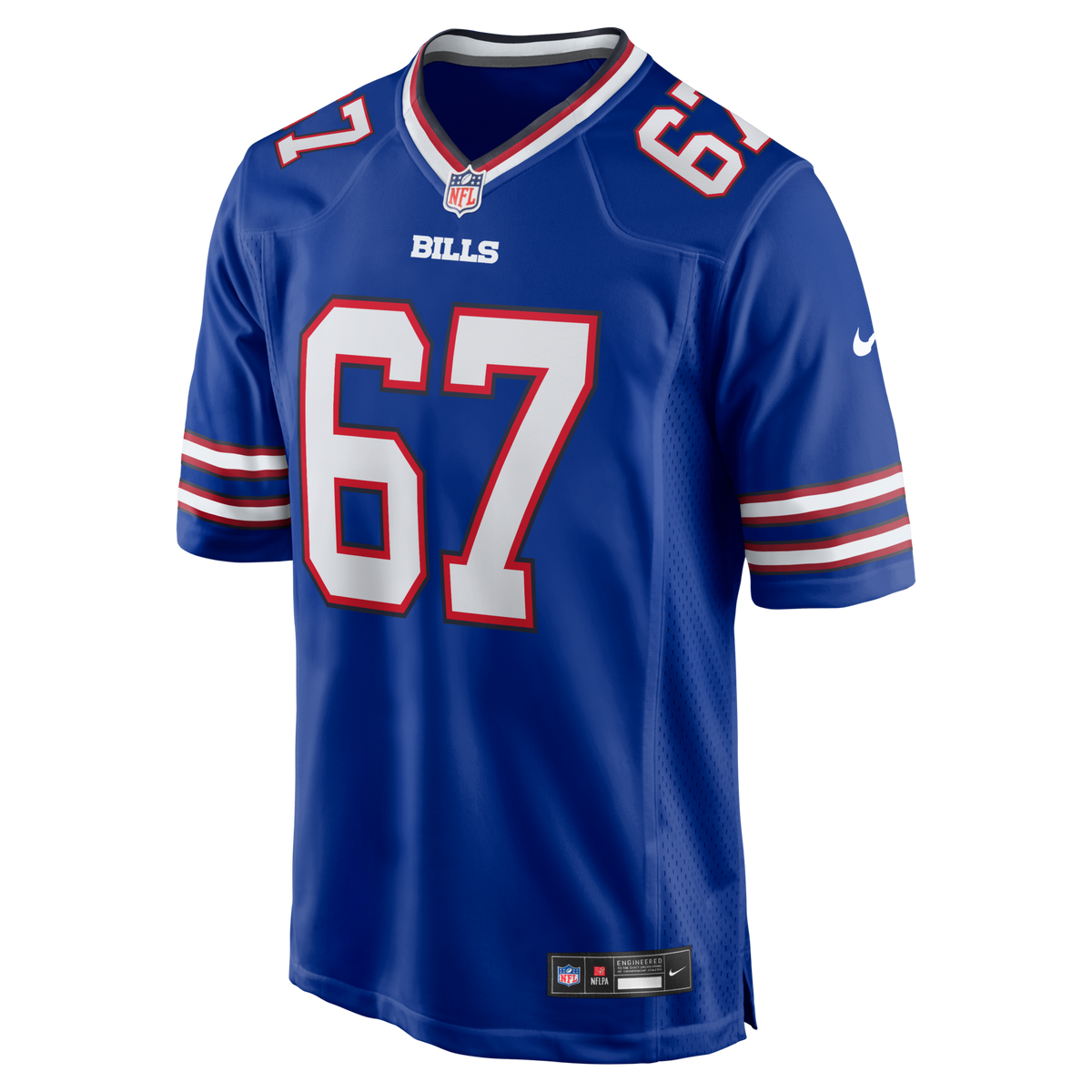 Buffalo Bills Kent Hull Royal Game Retired Player Jersey