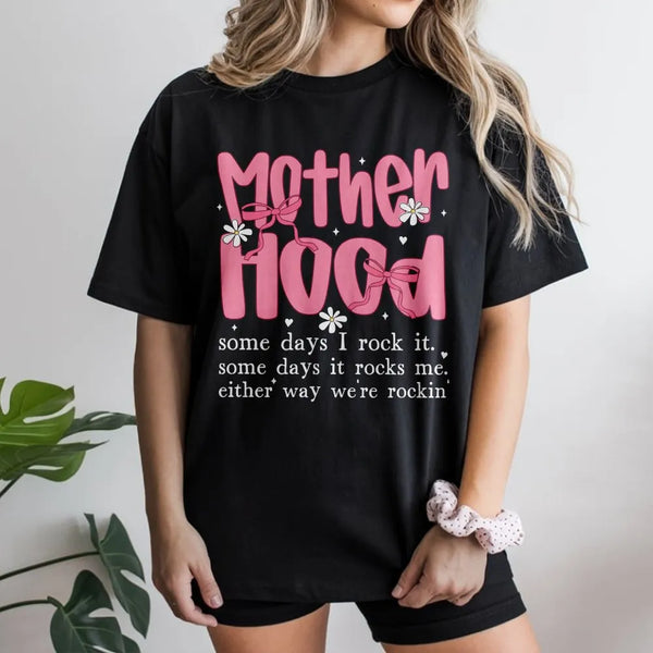 Funny Mom T-Shirt | Retro Coquette Bow Graphic | Soft Cotton Tee | Sarcastic Mama Mother's Day Gift