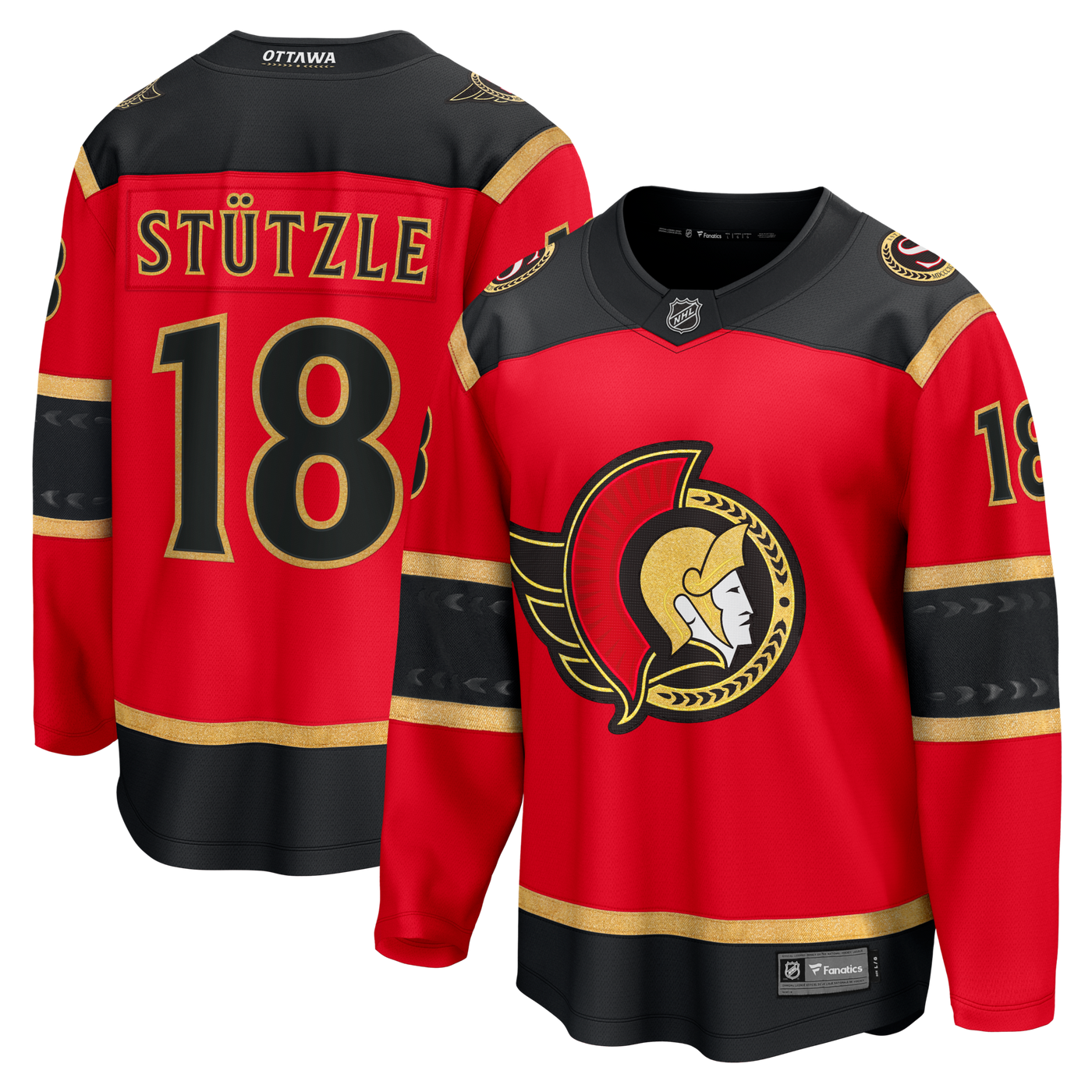 Ottawa Senators Tim Stutzle Fanatics Red Alternate Breakaway Jersey