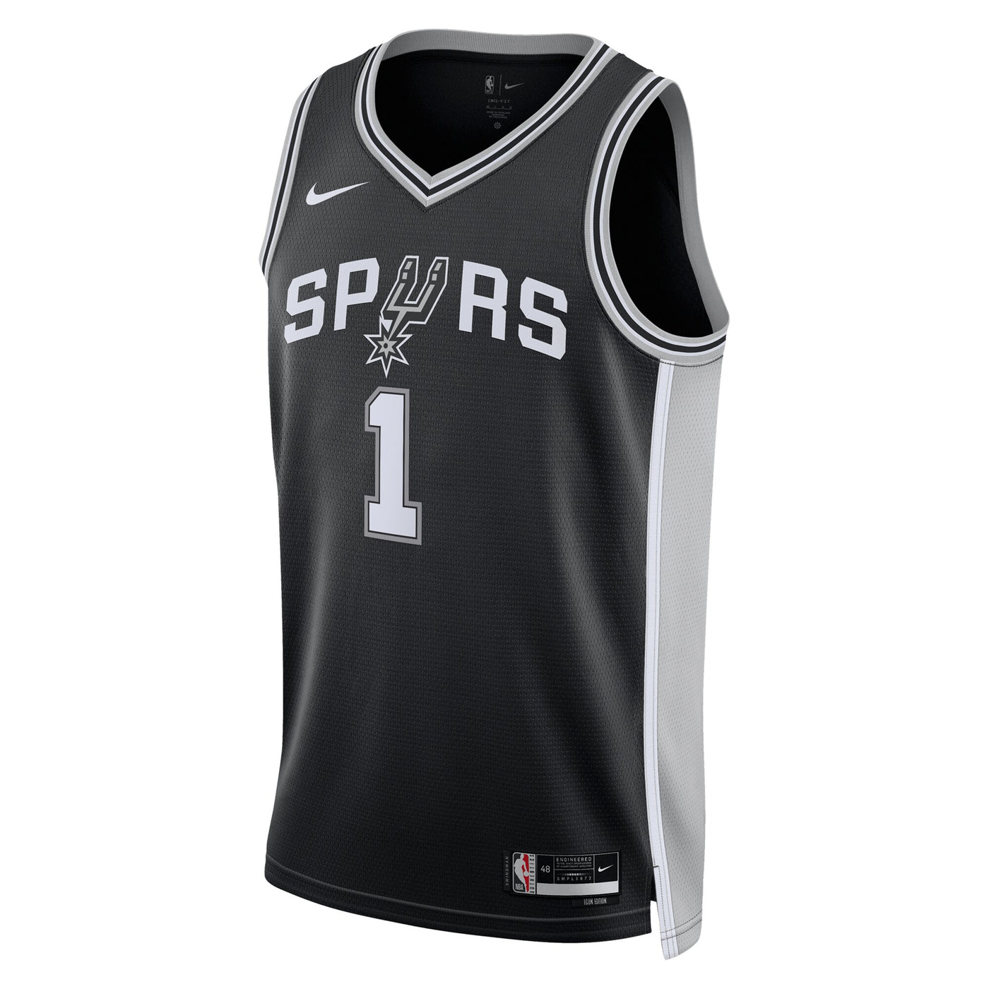 San Antonio Spurs Nike Icon Edition Swingman Jersey - Black - Victor Wembanyama