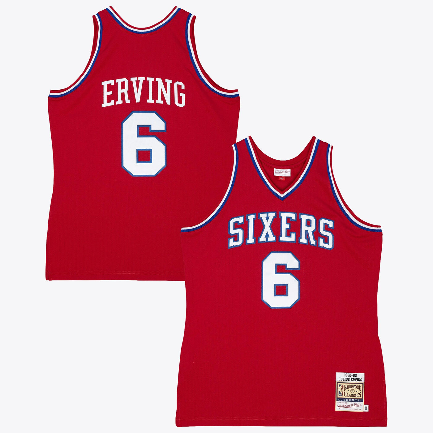 Philadelphia 76ers Mitchell & Ness Julius Erving 82-83 Authentic Road Jersey - Scarlet