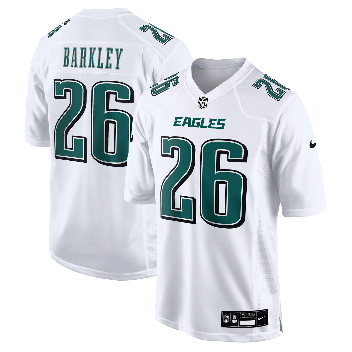 Philadelphia Eagles Saquon Barkley Nike Tundra White Fashion Game Jersey