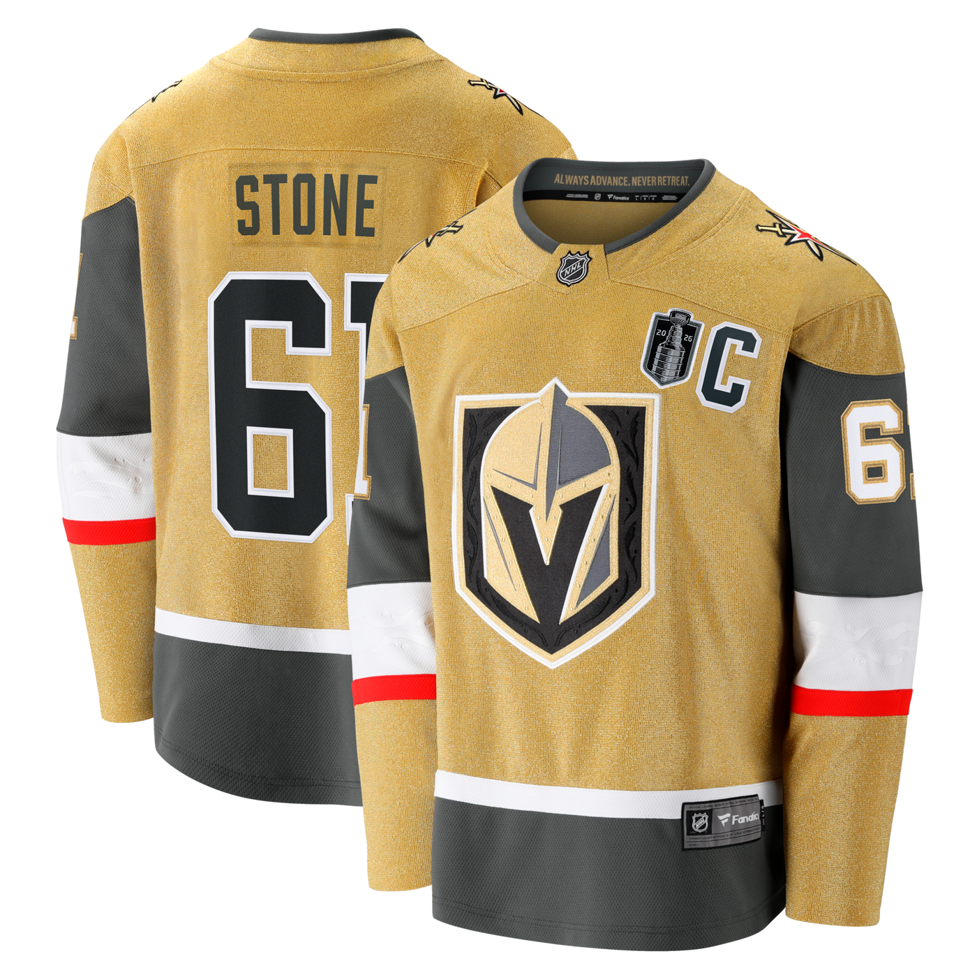 Vegas Golden Knights Mark Stone Fanatics Gold 2026 Stanley Cup Final Breakaway Jersey