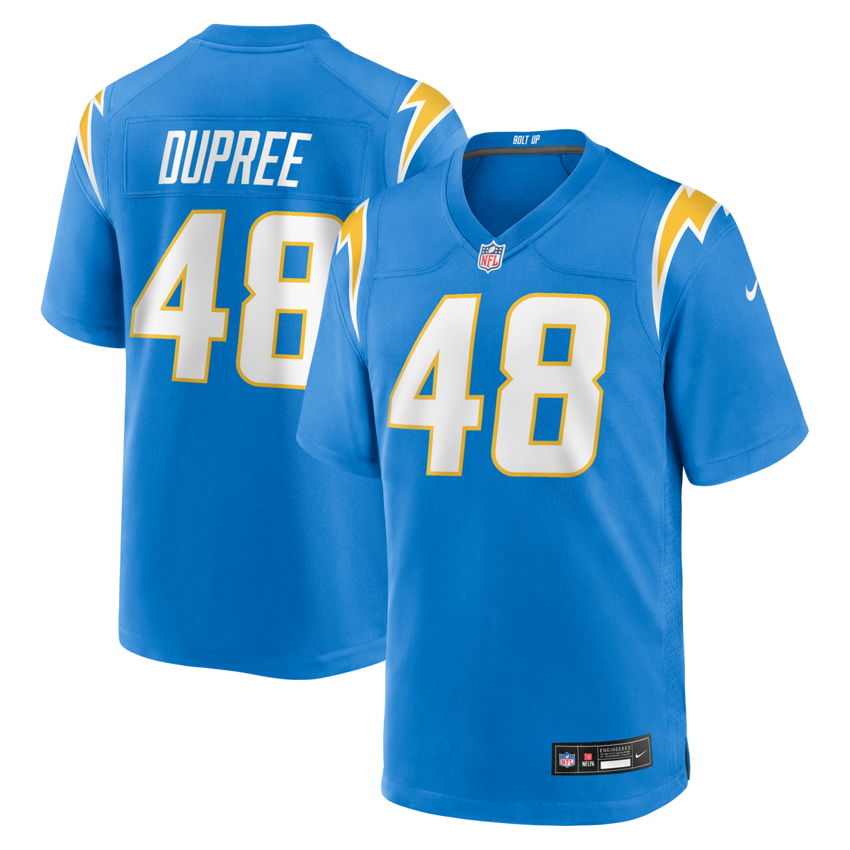 Los Angeles Chargers Bud Dupree Powder Blue Team Game Jersey