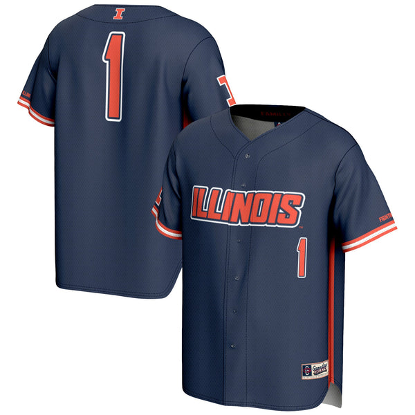 GameDay Greats #1 Navy Illinois Fighting Illini Lightweight Baseball Jersey