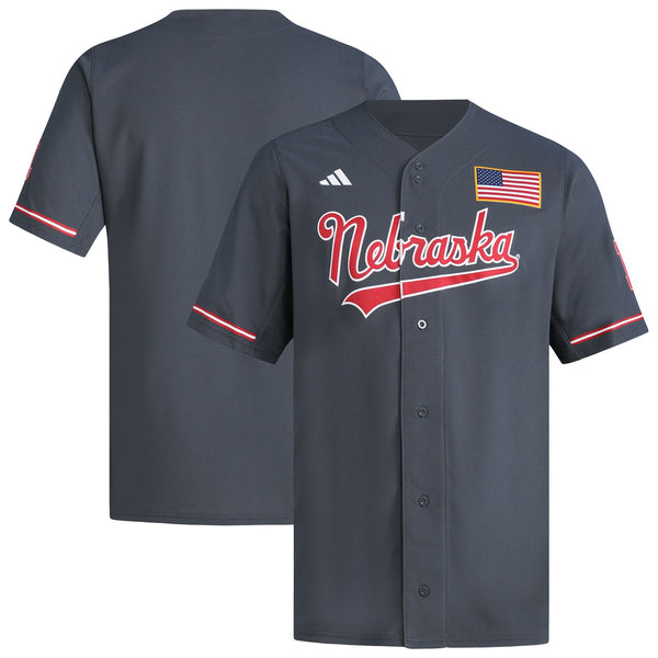 adidas Gray Nebraska Huskers Replica Baseball Jersey