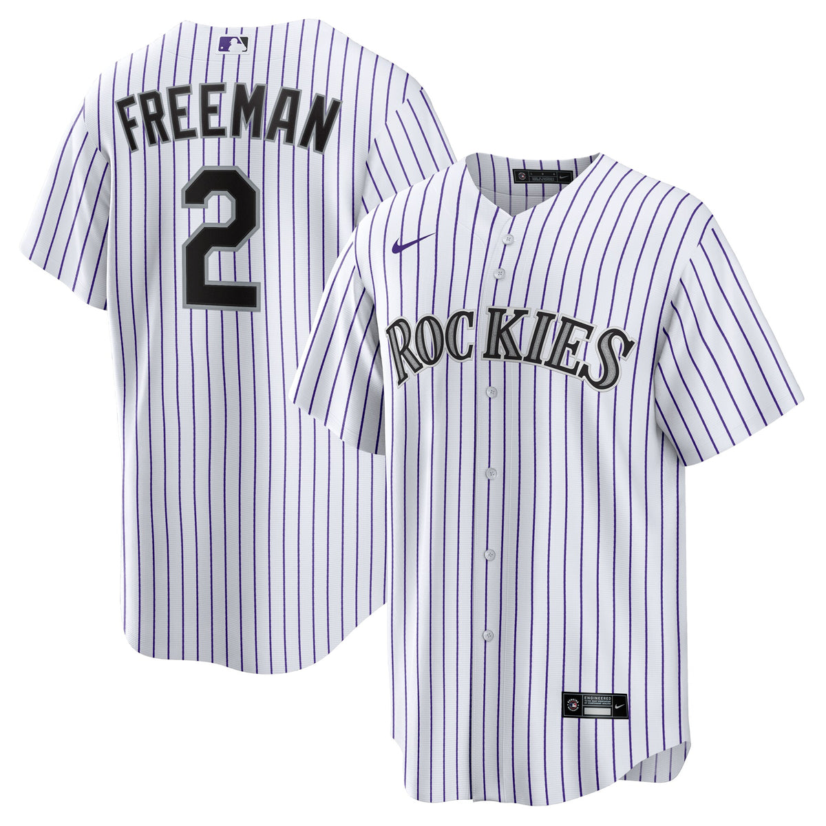Colorado Rockies Tyler Freeman White Home Replica Jersey