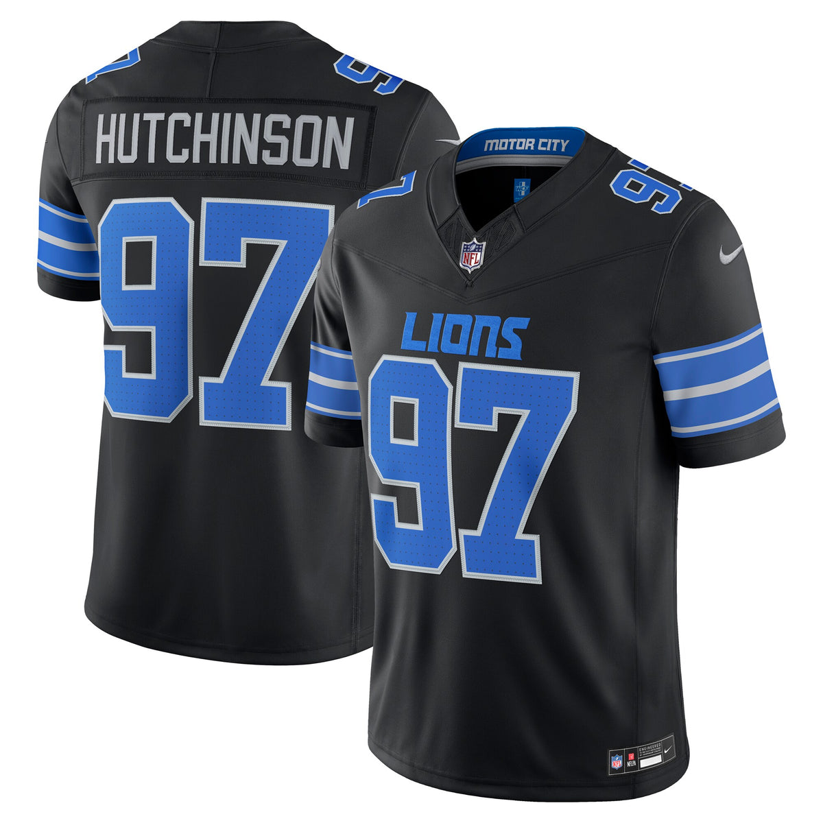 Detroit Lions Aidan Hutchinson Black Alternate Vapor F.U.S.E. Stitched Limited Jersey