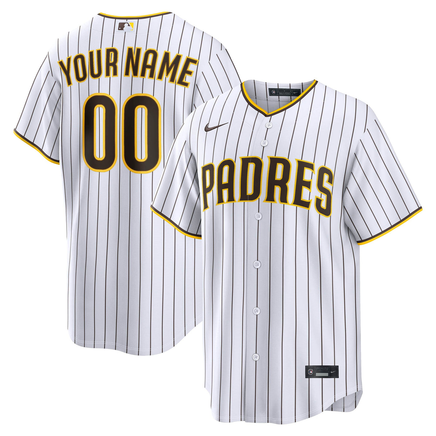 San Diego Padres Nike White Home Replica Custom Jersey