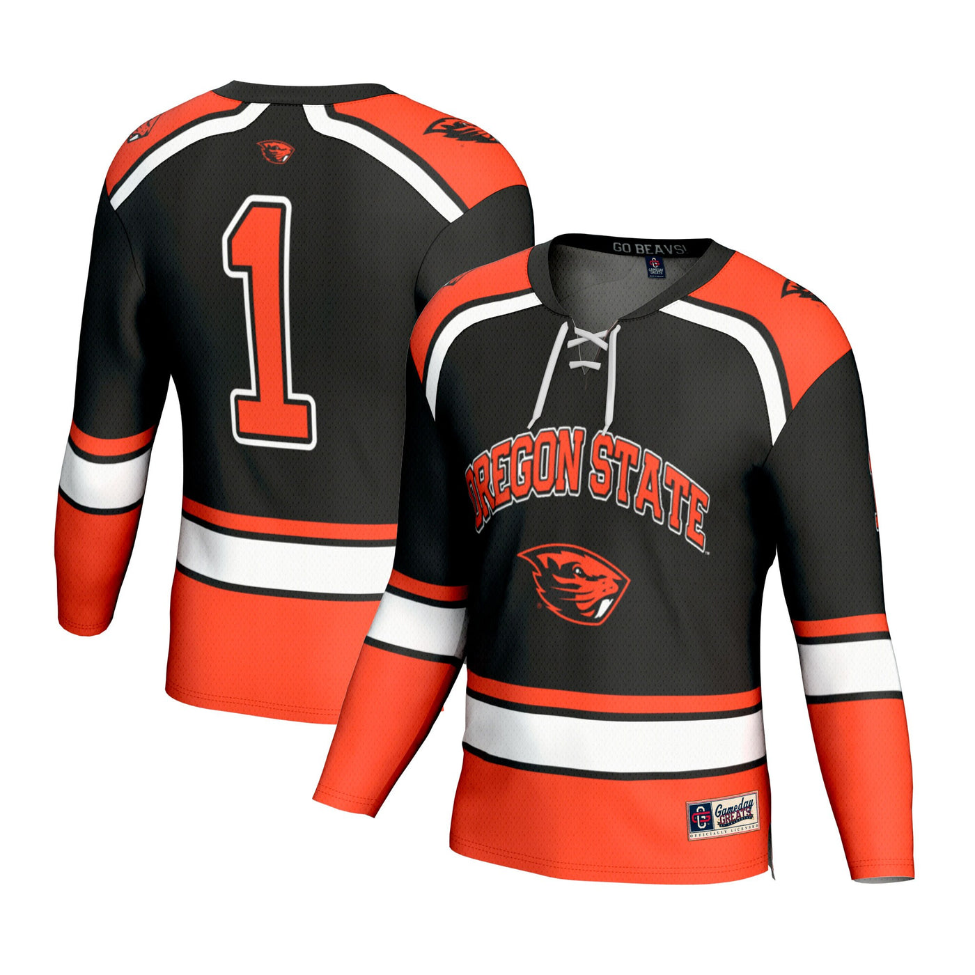 GameDay Greats #1 Black Oregon State Beavers Lightweight Hockey Fashion Jersey