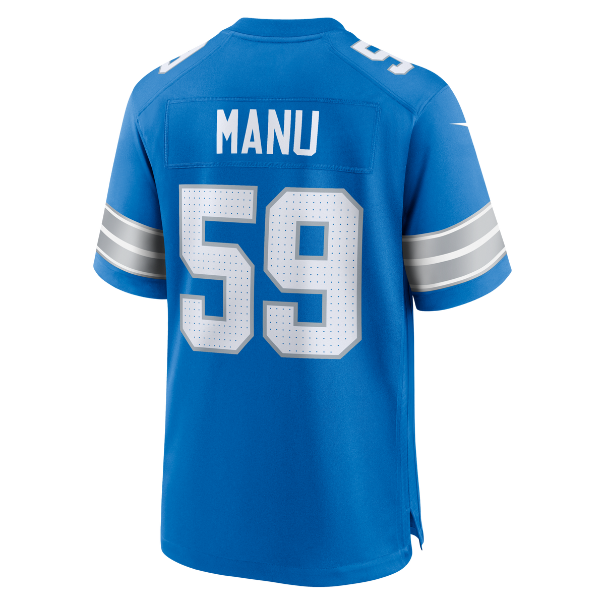 Detroit Lions Giovanni Manu Blue Team Game Jersey
