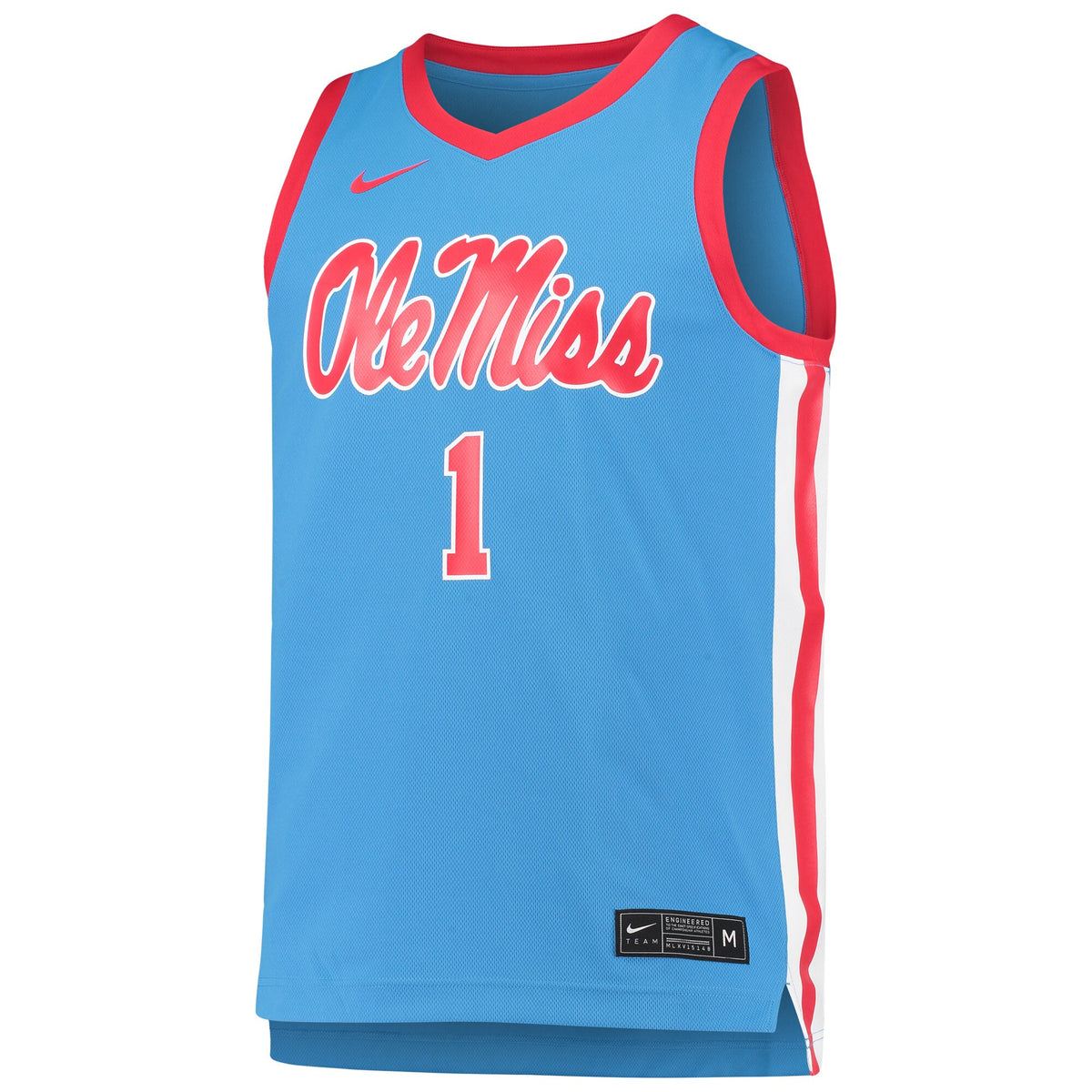 #1 Ole Miss Rebels Replica Basketball Jersey - Light Blue