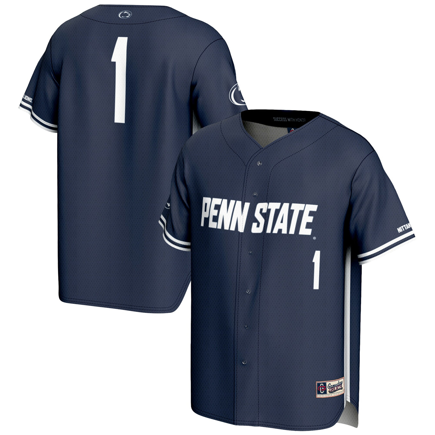 GameDay Greats #1 Navy Penn State Nittany Lions Lightweight Baseball Fashion Jersey