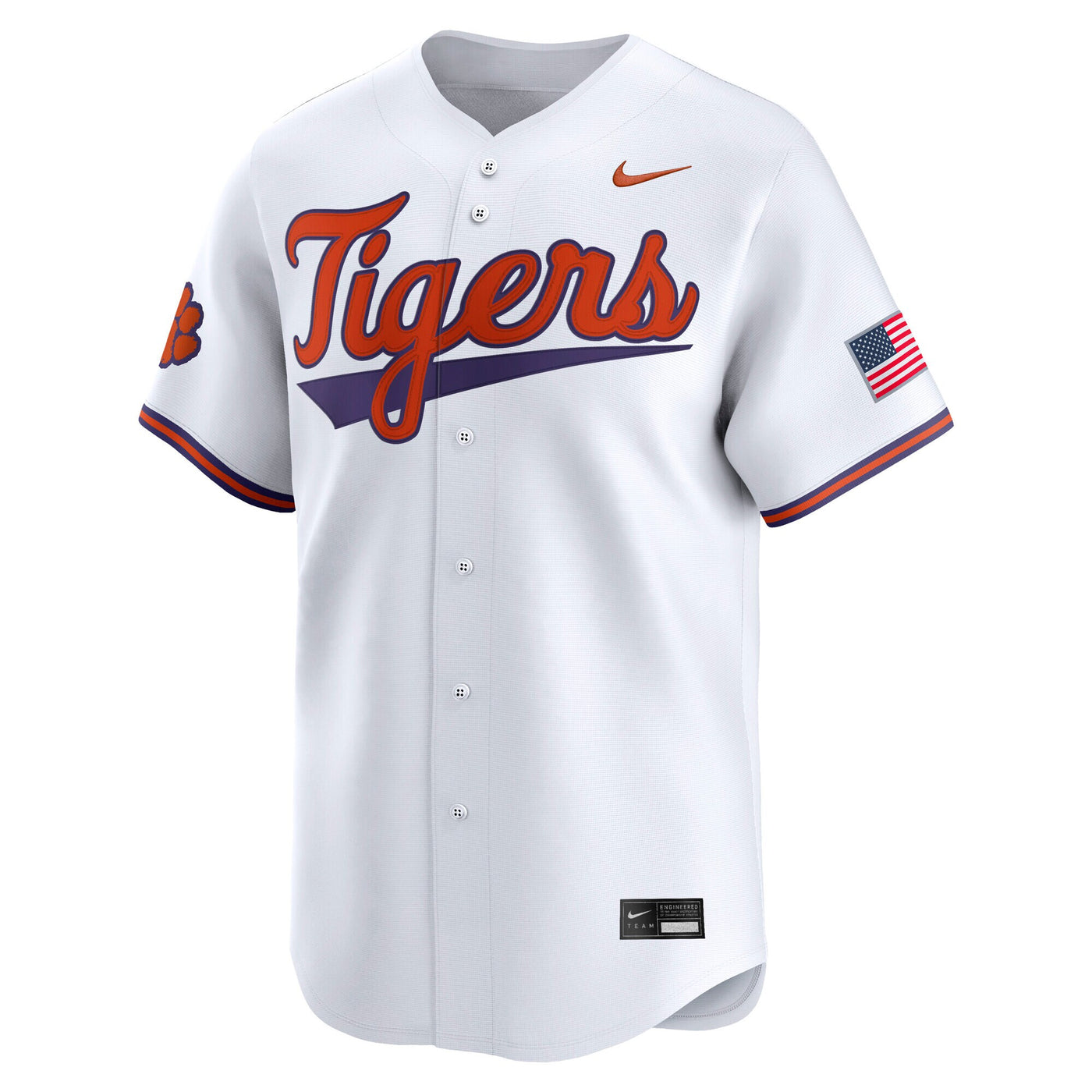 Nike White Clemson Tigers Baseball Limited Jersey