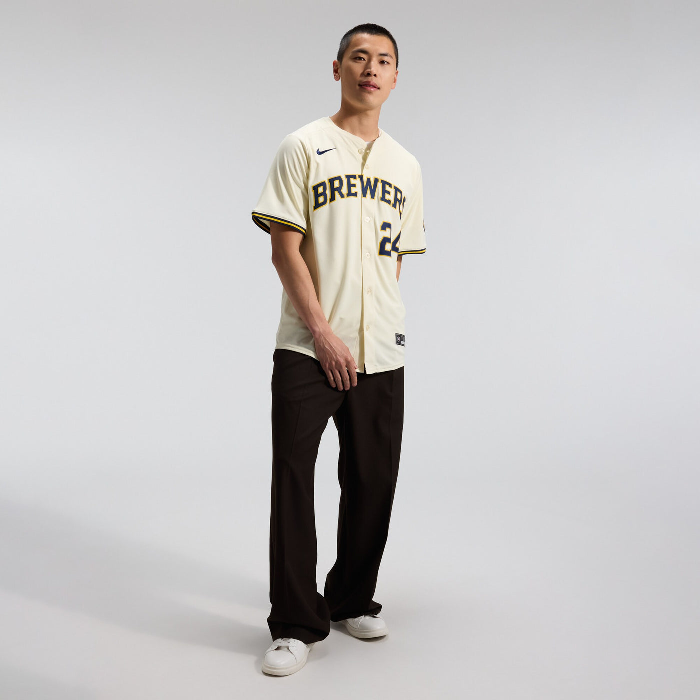 Milwaukee Brewers William Contreras Nike Cream Home Limited Player Jersey