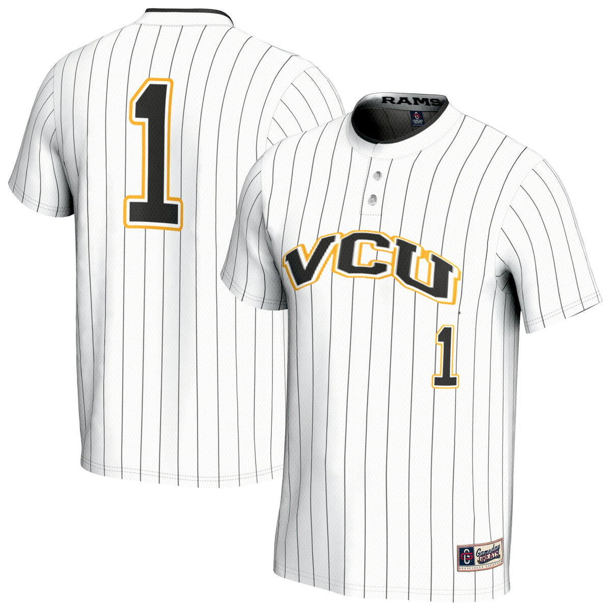 VCU Rams GameDay Greats Lightweight Collegiate Softball Fashion Jersey - White
