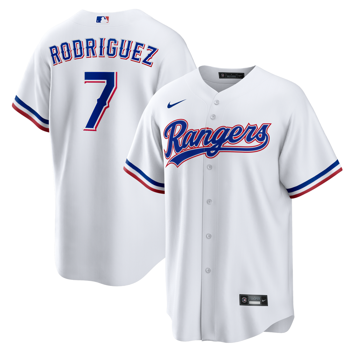 Texas Rangers Ivan Rodriguez White Home Retired Player Replica Jersey