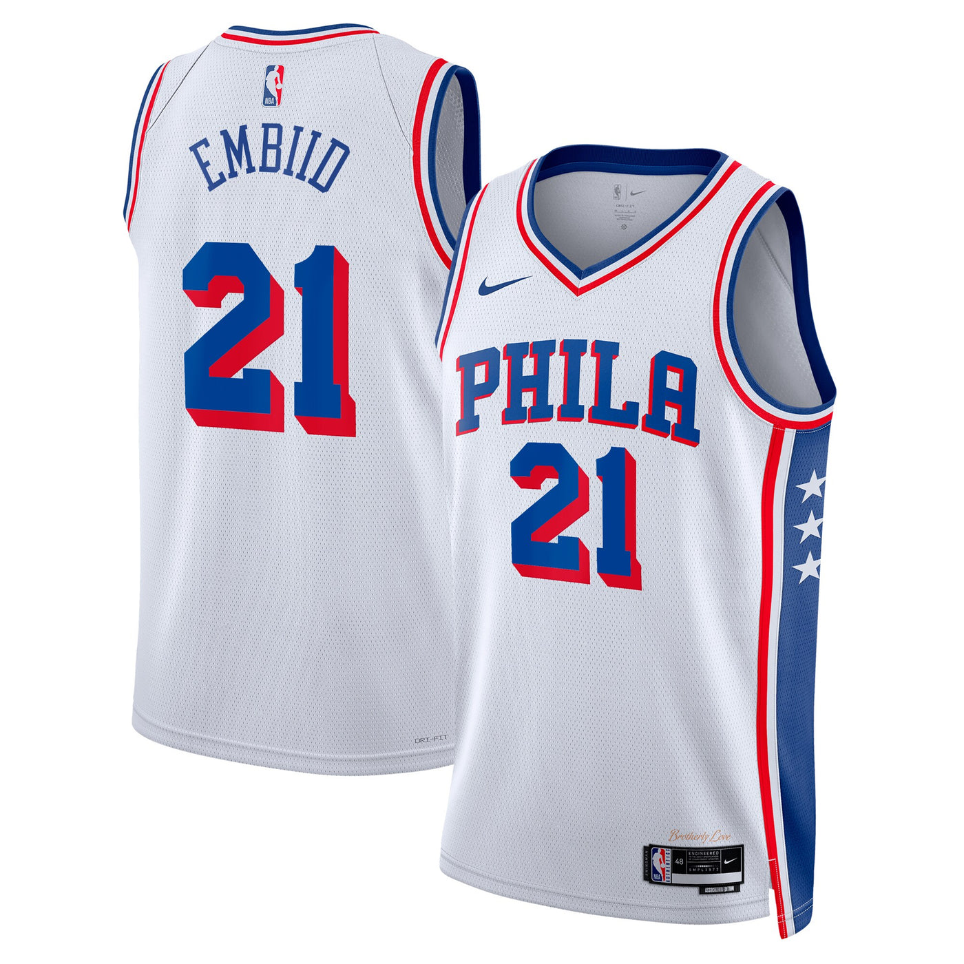 Philadelphia 76ers Nike Association Edition Swingman Jersey - White - Joel Embiid