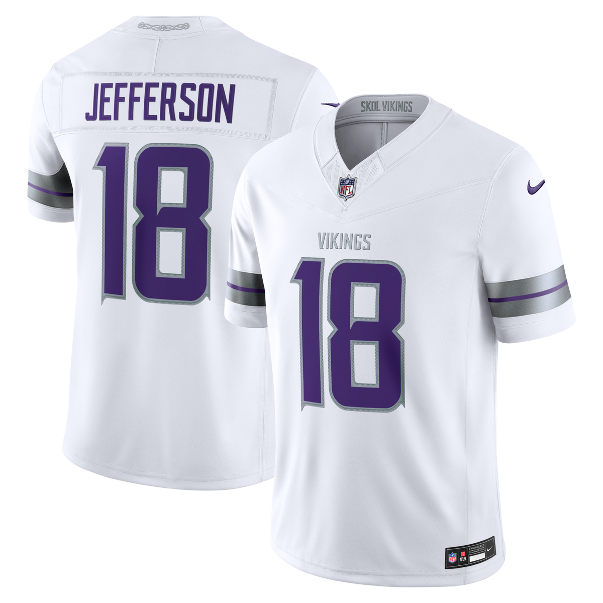 Minnesota Vikings Justin Jefferson White Alternate Vapor F.U.S.E. Stitched Limited Jersey