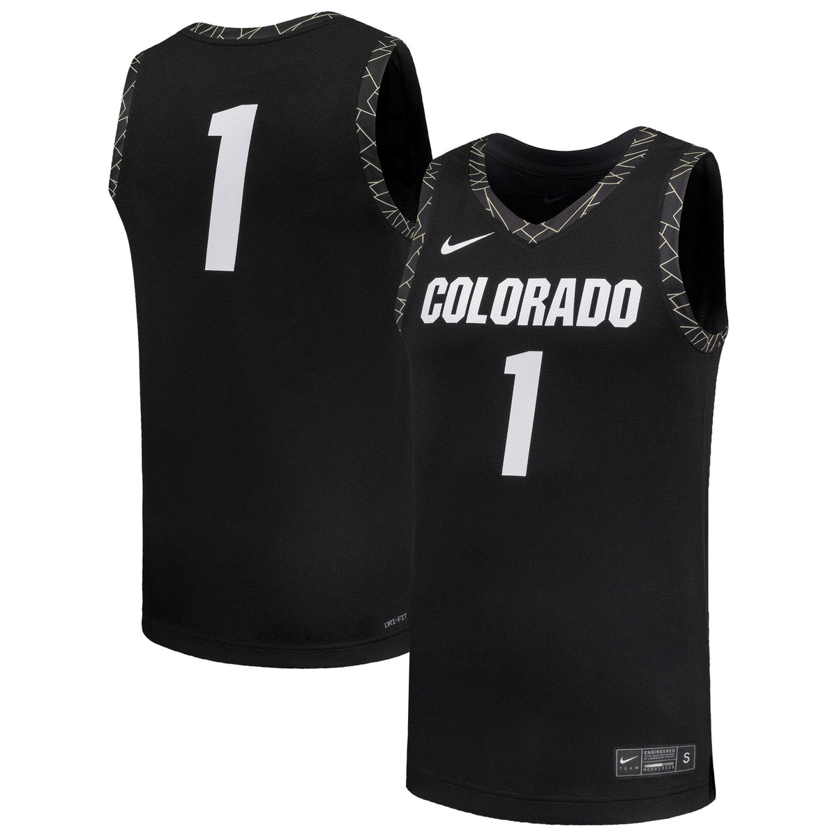 #1 Colorado Buffaloes Replica Basketball Jersey - Black