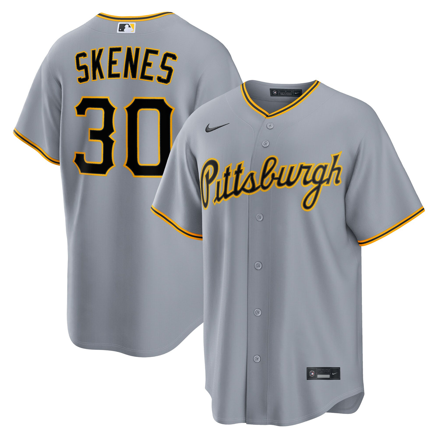 Pittsburgh Pirates Paul Skenes Nike Gray Road Replica Jersey