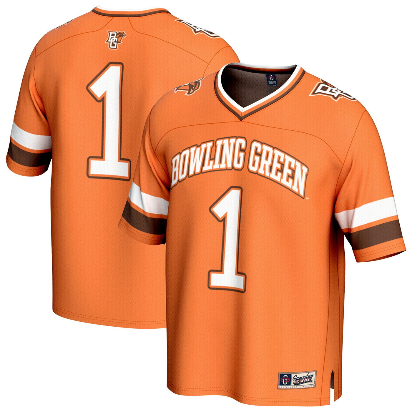 GameDay Greats #1 Orange Bowling Green St. Falcons Lightweight Collegiate Football Fashion Jersey