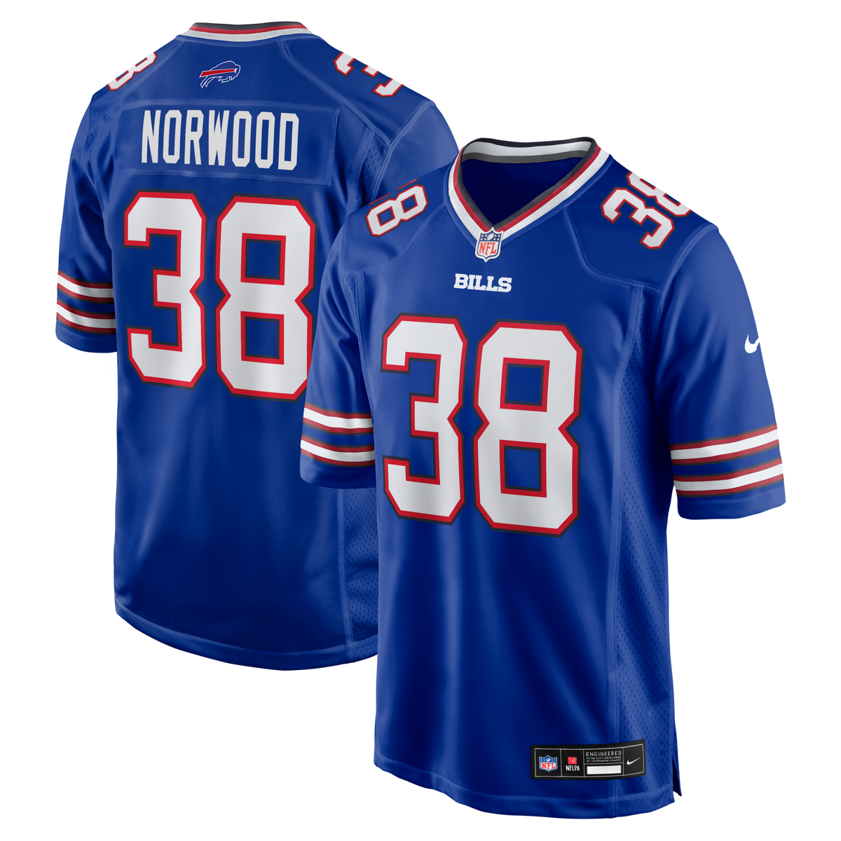 Buffalo Bills Tre Norwood Royal Team Game Jersey