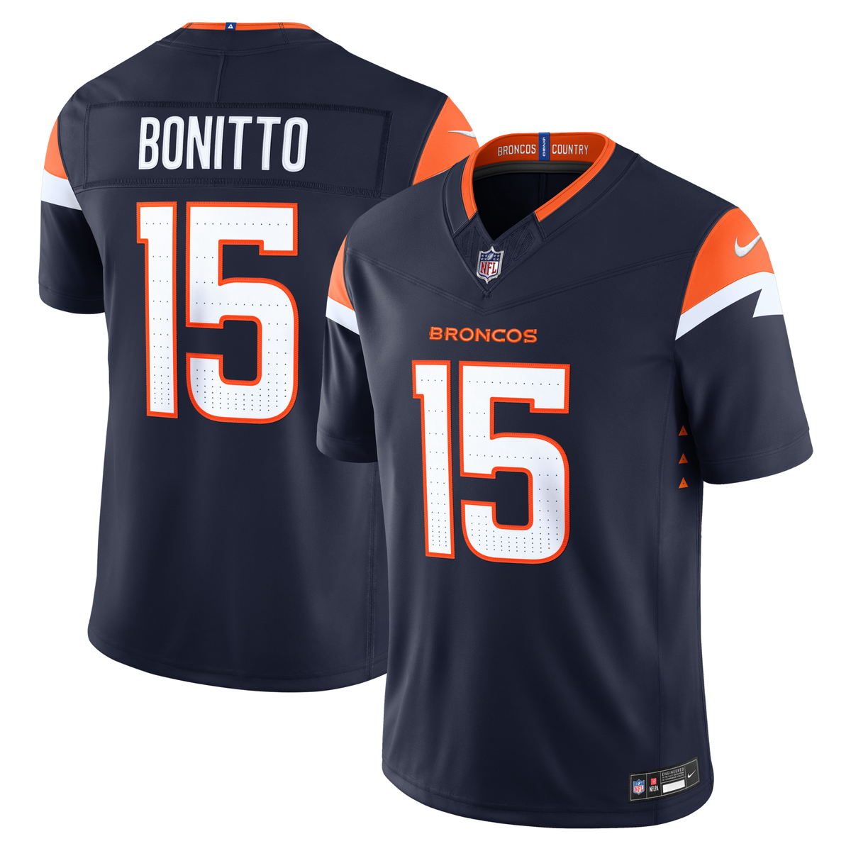 Denver Broncos Nik Bonitto Navy Alternate Vapor F.U.S.E. Stitched Limited Jersey