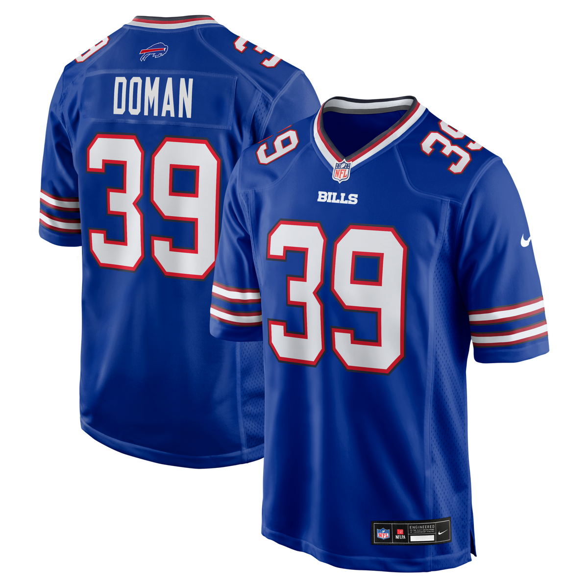 Buffalo Bills Tommy Doman Royal Team Game Jersey