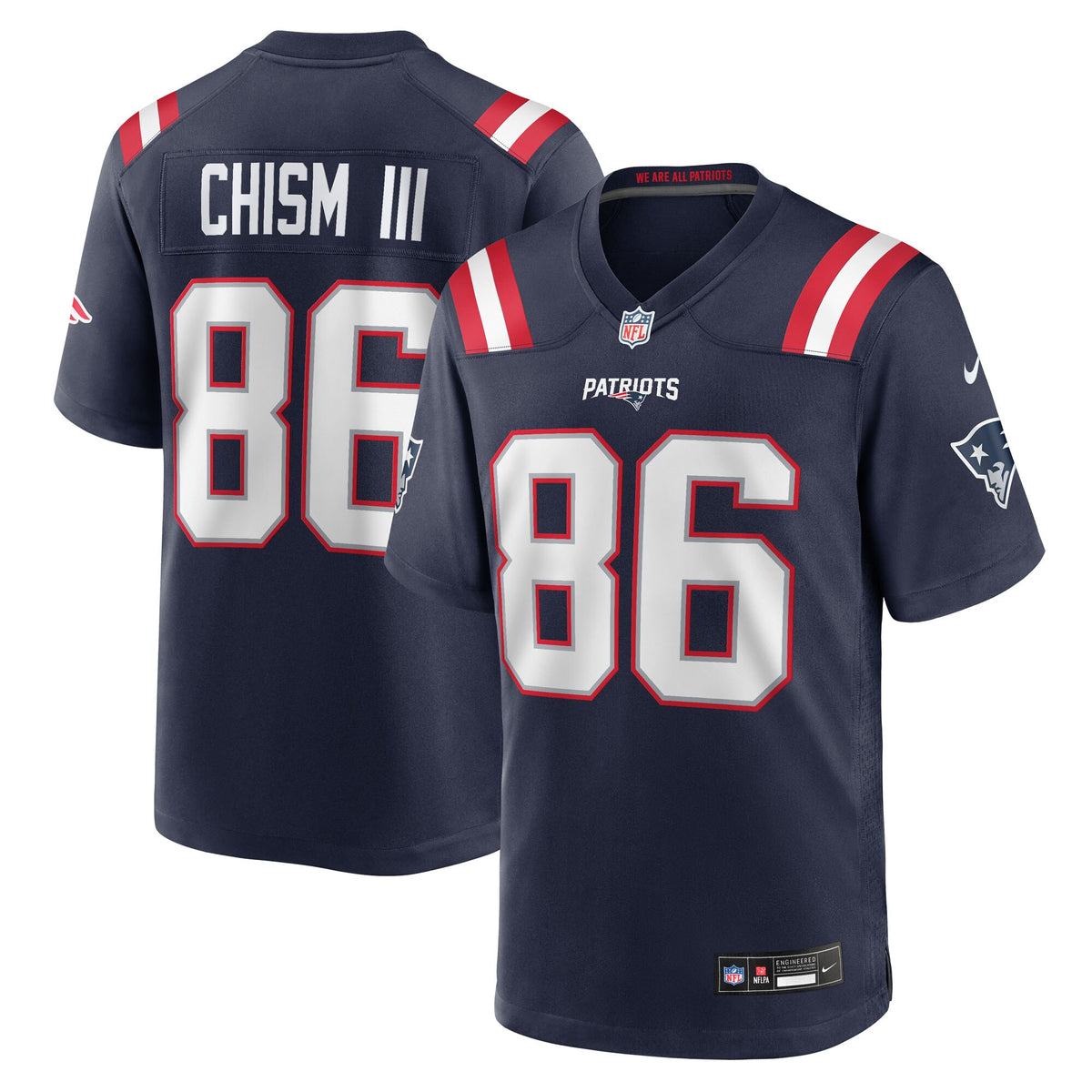 New England Patriots Efton Chism III Navy Team Game Jersey