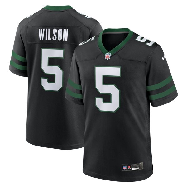 New York Jets Garrett Wilson Nike Legacy Black Alternate Game Jersey