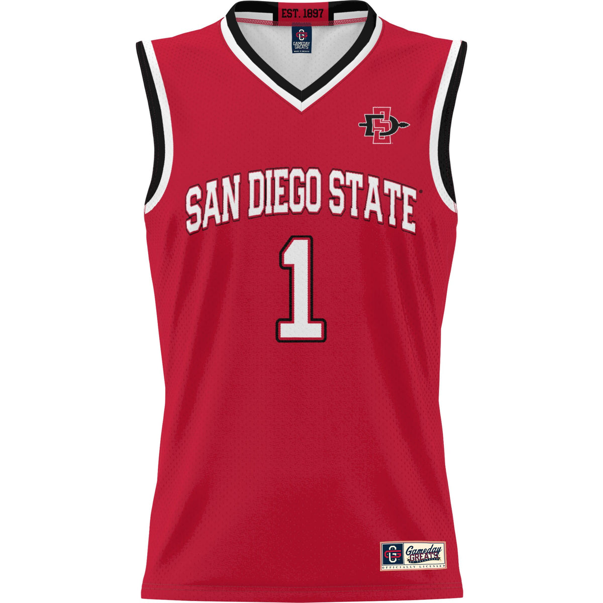 #1 San Diego State Aztecs GameDay Greats Lightweight Basketball Jersey - Scarlet