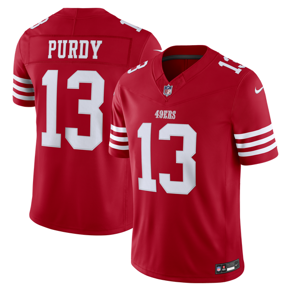 San Francisco 49ers Brock Purdy Nike Scarlet Team Vapor F.U.S.E. Stitched Limited Jersey